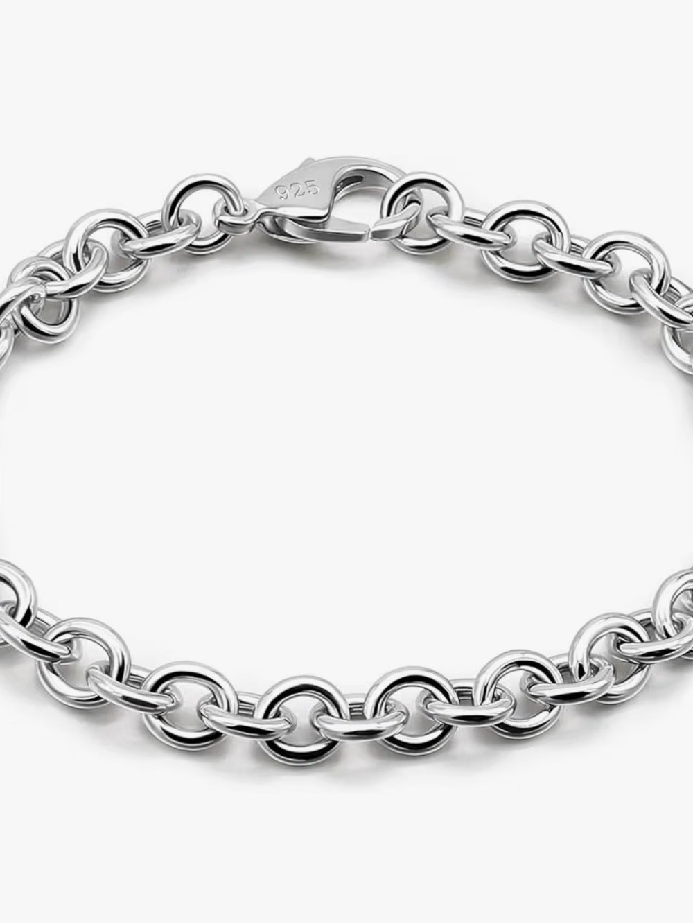 Sterling Silver Round Link Bracelet - Silver